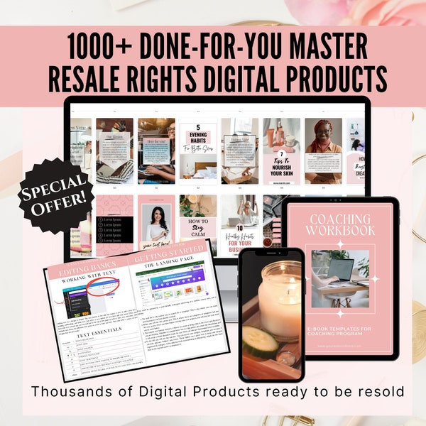 Master Resell Rights Digital Product Bundle Thousands of PLR Digital Products for passive income Done for you ebooks and reels with MRR