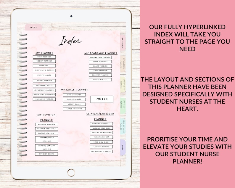 Student Nurse Planner, Undated Medical School Planner, Digital Planner