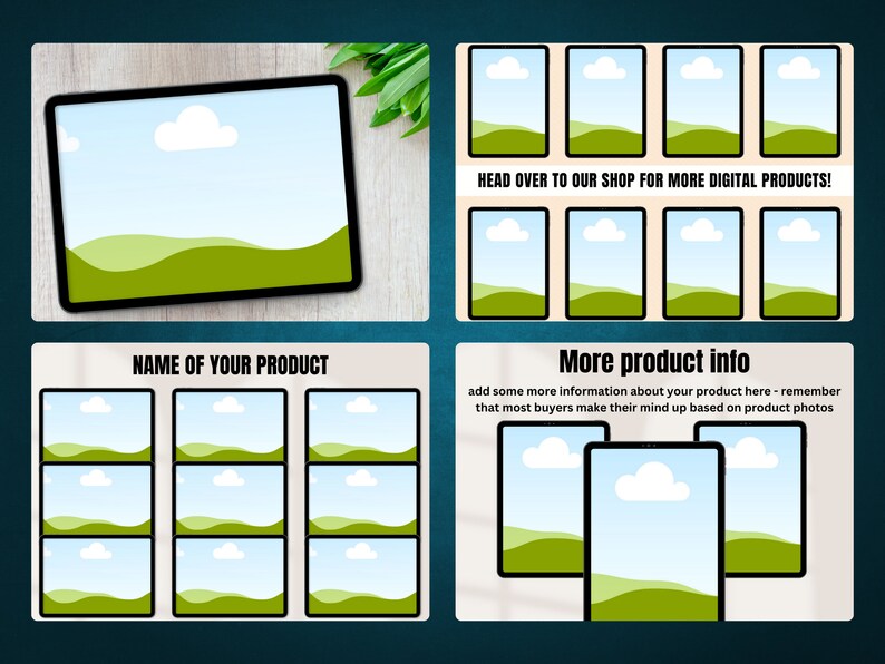 200 + PLR Digital Planner Mockups, Digital Product Listing Templates, Etsy Listing Mock up, Canva Frames for Digital Product Sellers
