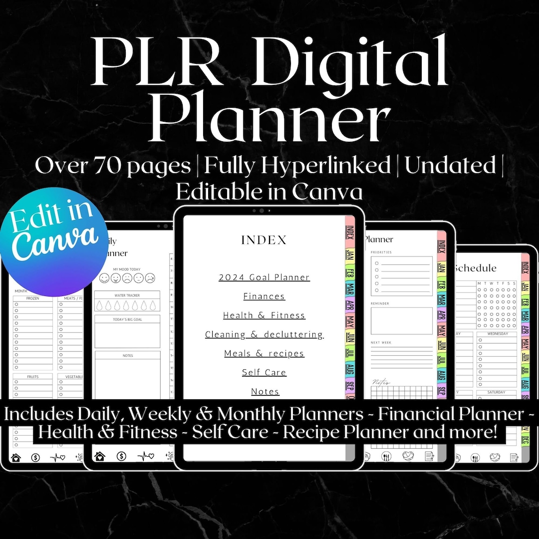 PLR Digital Planner: Resell Editable Canva Template - Etsy