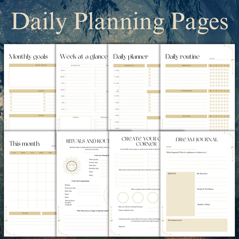 Undated Witchy Planner, Tarot, Crystal, Herbal (printable PDF) - Etsy
