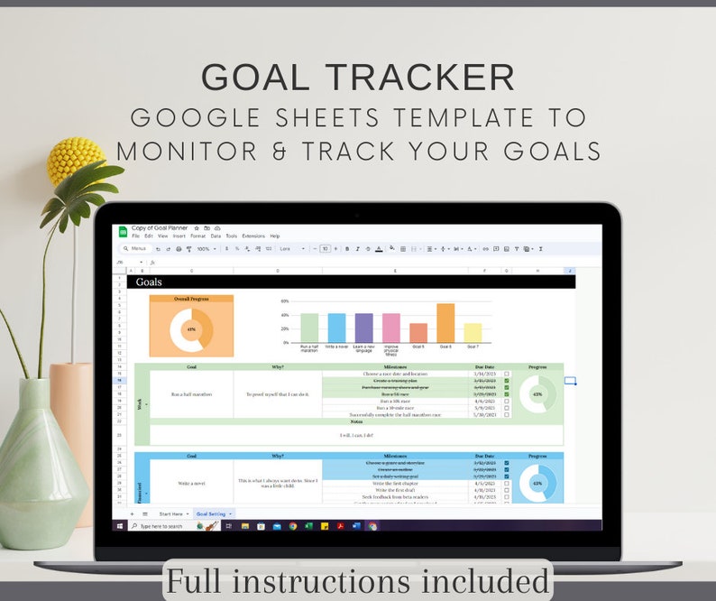 goal tracker google spreadsheet