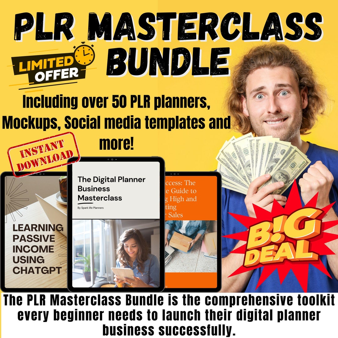 PLR Digital Planner Masterclass Bundle PLR Canva Templates Etsy UK