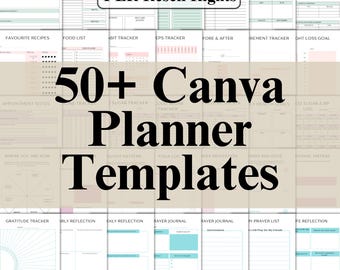 Paquete de más de 50 plantillas para planificadores de Canva: Licencia de reventa PLR