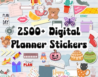 Pacchetto adesivi per planner digitale, adesivi per planner Goodnotes, vacanze autunnali, Natale, Halloween, adesivi per tutti i giorni, adesivi PNG