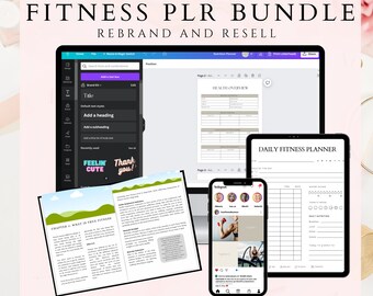 Fitness Coach Template Bundle: Canva eBook & Social Media Templates