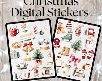 Weihnachten Digitale Aufkleber, Planer Sticker (PNG)