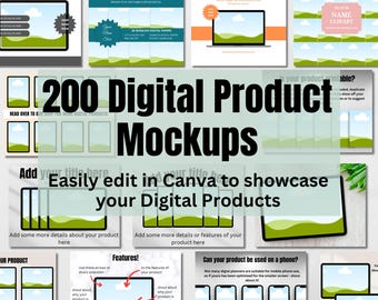200+ Digital Planner Mockup Images, Canva Etsy Listing Templates, Drag and Drop Mock ups, Sell Digital Planners