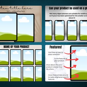 200 + PLR Digital Planner Mockups, Digital Product Listing Templates, Etsy Listing Mock up, Canva Frames for Digital Product Sellers