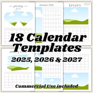 2026-2027 Photo Calendar Canva Template Bundle (Digital Download)