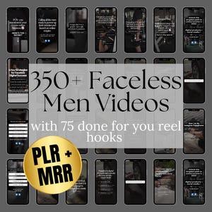 380 Faceless Men Reels Dark Aesthetic With Done For You-content Digitale marketingvideo's met master-wederverkooprechten MRR/PLR met Canva-gids