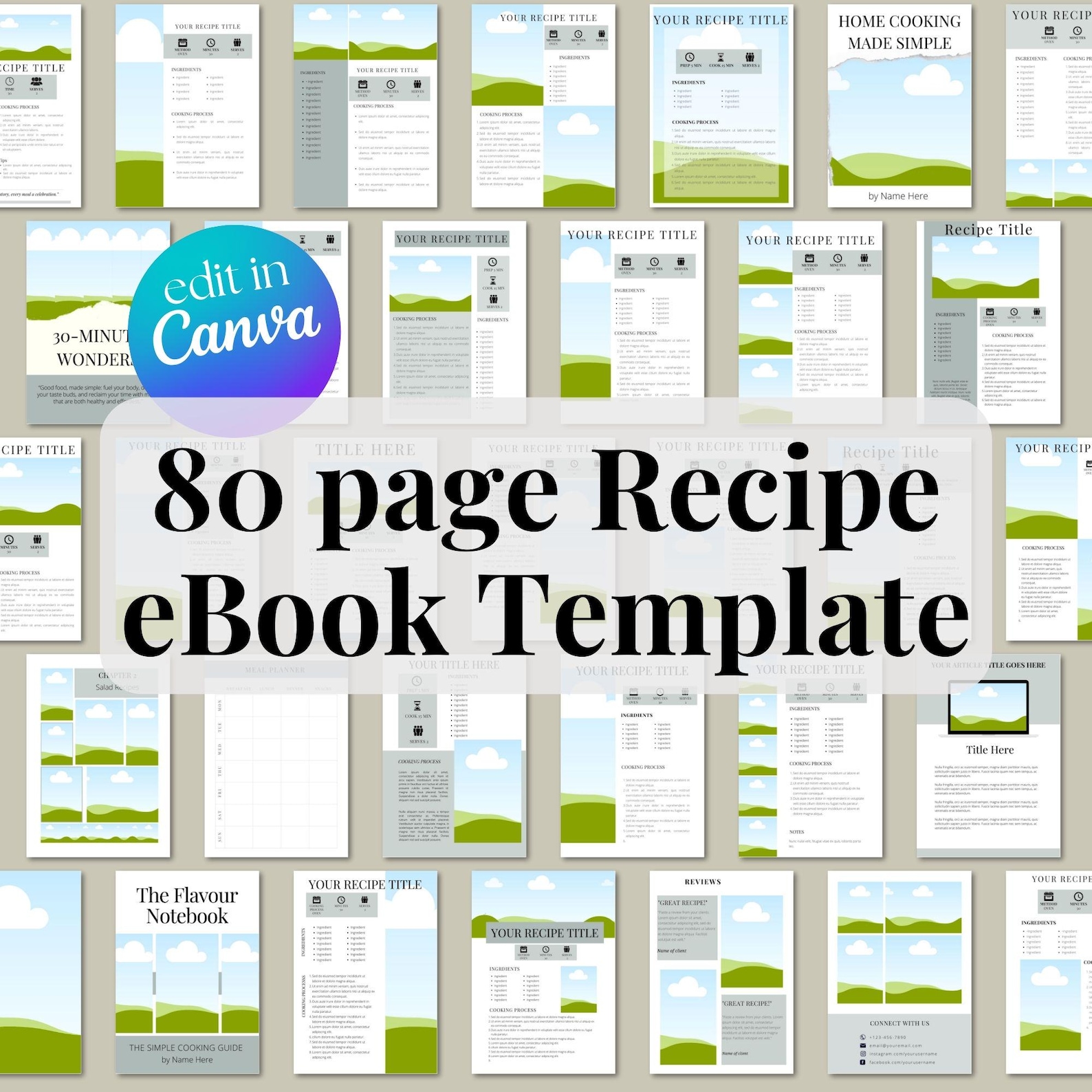 Canva Recipe Book Template, Create a Family Cook Book Etsy