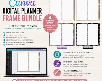 Canva-Rahmenplaner-Vorlage | Individueller digitaler Planer (PLR) (Digitaler Download)