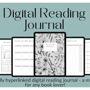 Digital Reading Journal, Goodnotes Book Planner, Book Review Journal, Reading Reflection Planner, Roading Goal Planner PDF