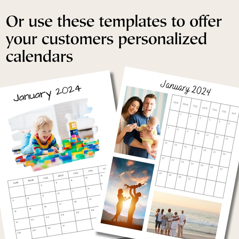 Custom Photo Calendar Templates for 2024 & 2025, Create Personalized