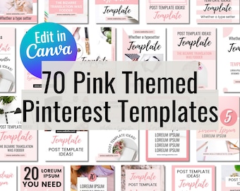 Rosa Pinterest Vorlagen: 70 Canva Social Media Posts