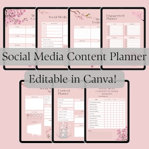 Editable Social Media Content Planner Templates (Digital Download)