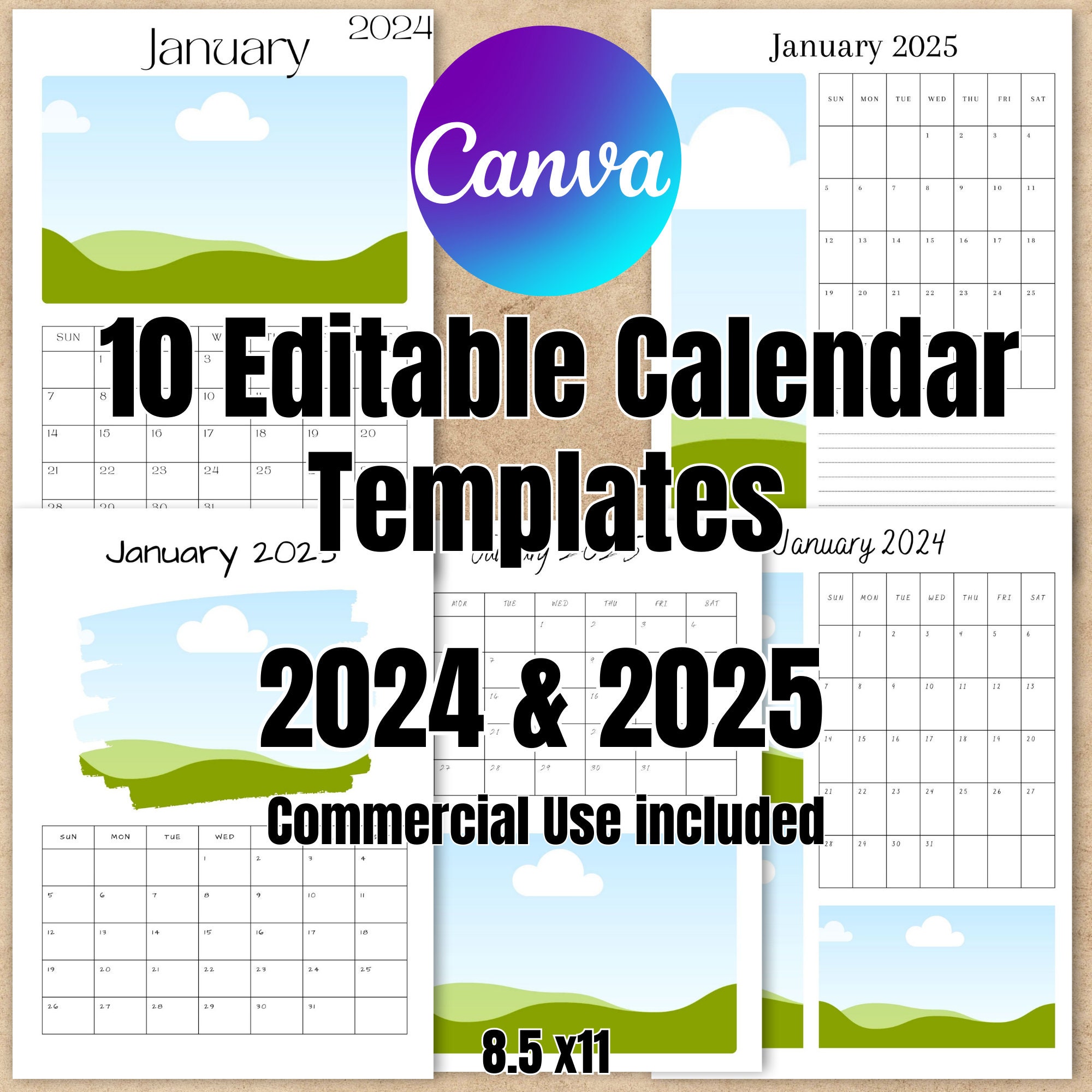 Photo Calendar Template - Etsy