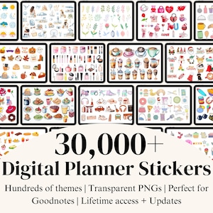 Goodnotes Digital Planner Sticker Bundle, 30k Digital Stickers, Whole Shop Stickers, Digital Planner Stickers, Everyday Sticker, PNG Sticker