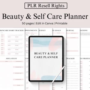 Beauty & Self Care Planner: Canva Template with Resell License