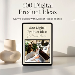 500 Digital Product Ideas to create and resell on Etsy, How to sell Digital products, PLR and MRR Idea Guide, Niche Digital Products to Sell