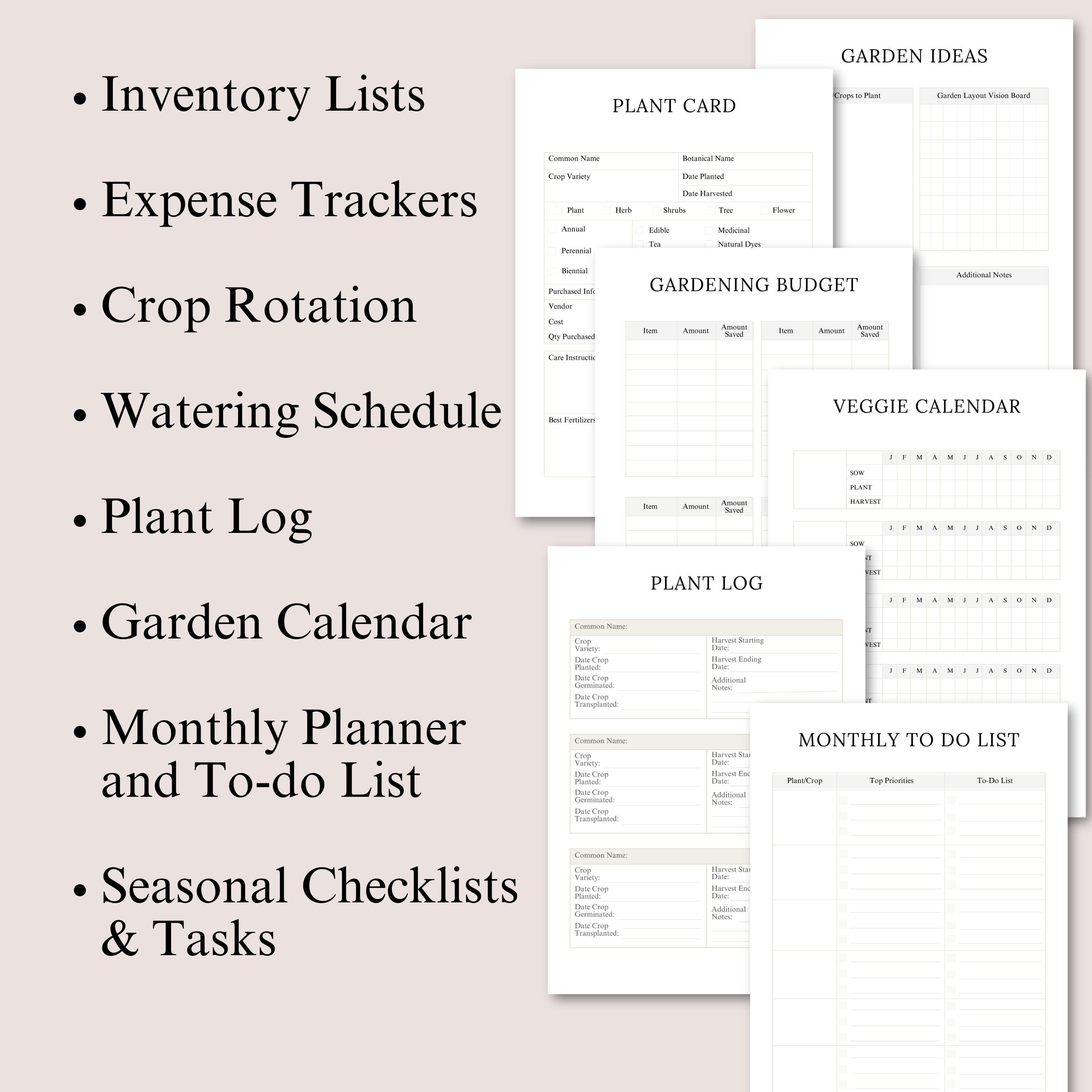 Garden Planner Canva Template, Editable Gardening Journal - Use ...