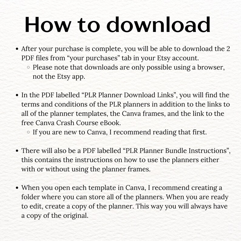 how to download and use your plr digital planner bundle canva templates