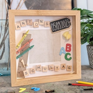 3D picture frame 1. First day of school (personalised), enrollment, school start, back to school, gift