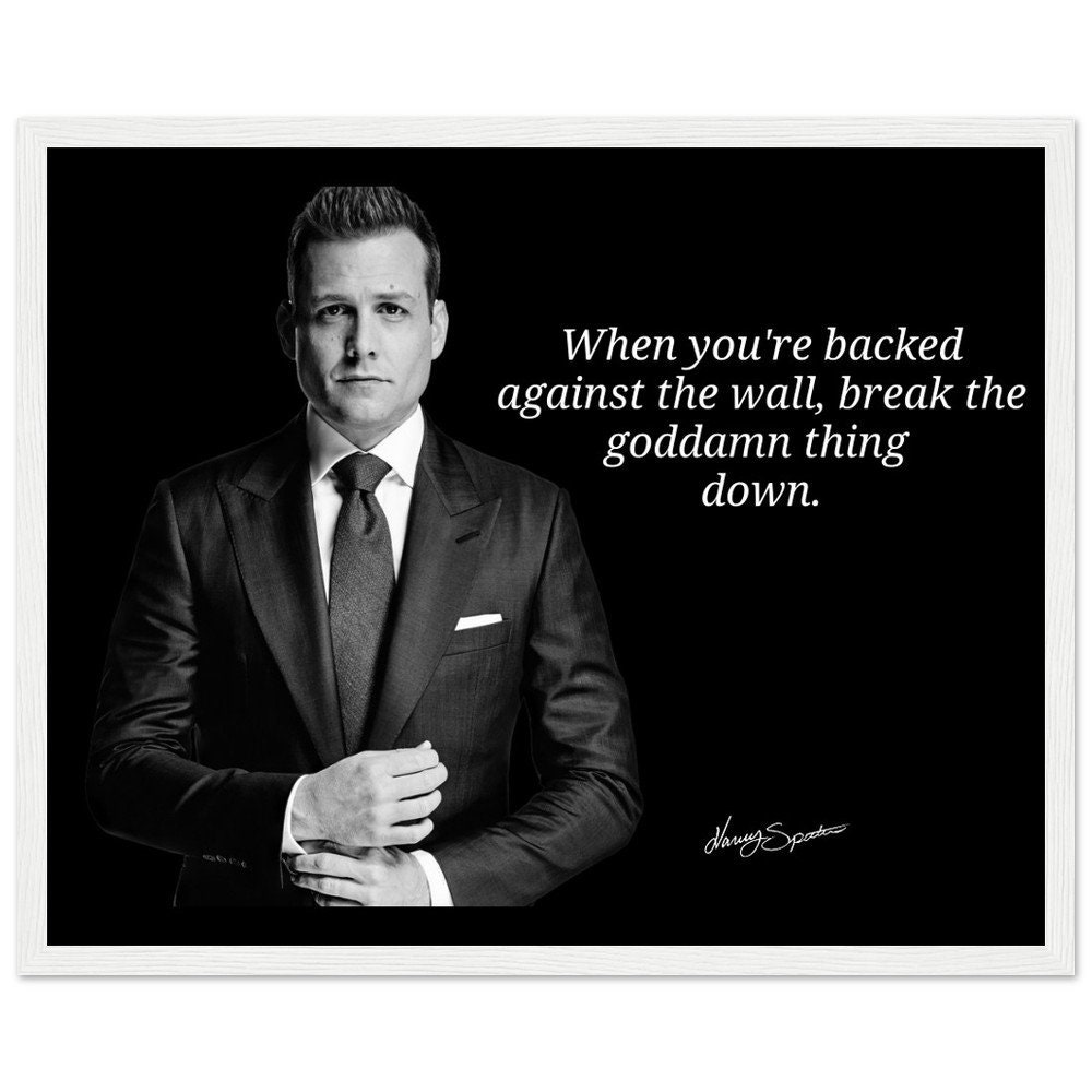 Harvey Specter Framed Quote Wall Art, Premium Wooden Framed Poster