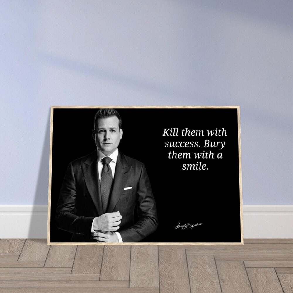 Harvey Specter Framed Quote Wall Art, Premium Wooden Framed Poster