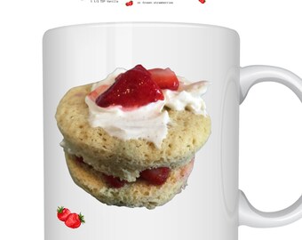 KETO Strawberry Short Cake Mug Cake Mug 11 oz. cup, Recipe, Keto Diet Mug Cake Mug, Coffee Mug For Keto dieters,