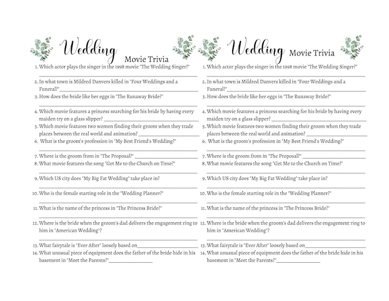 Wedding Shower Game Bundle Wedding Shower Games Printable - Etsy