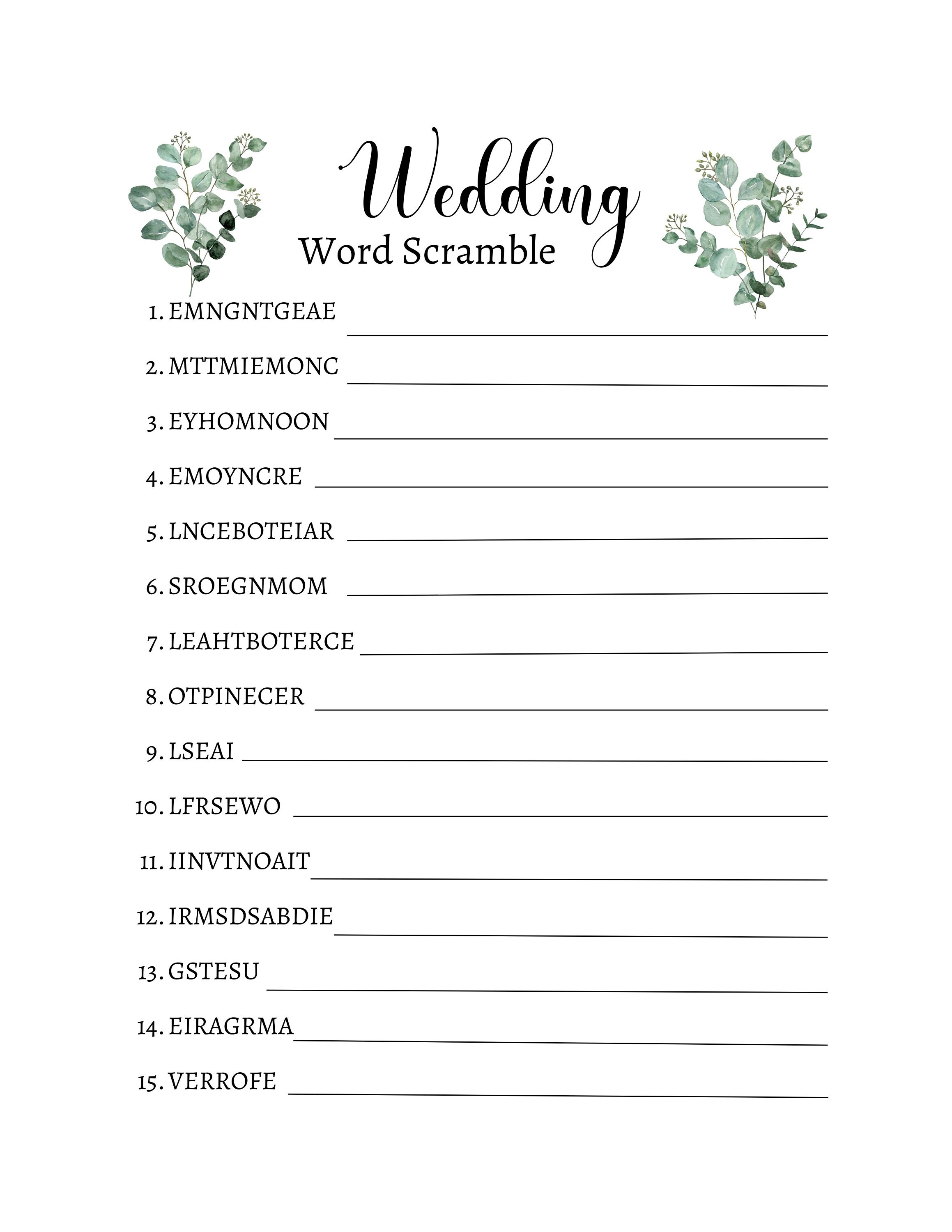 Wedding Shower Game Bundle Wedding Shower Games Printable - Etsy