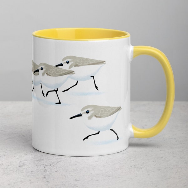 Sanderling Sandpiper Flock Coffee Mug for Bird Lovers