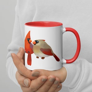 Cute Cardinal Pair Coffee Mug for Bird Lovers