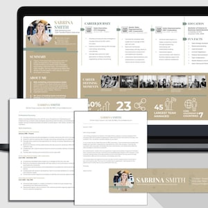 Job Search Success Bundle: About Me Professional Executive Bio Template & Resume Kit for Executive Summary and Interview Presentation