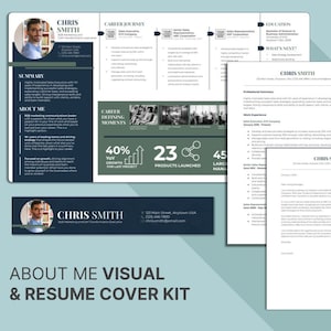 About Me Template Executive Resume Template Personal Brand Professional Bio Executive Profile Summary Job Search One Pager