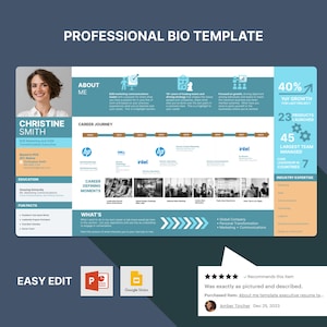 Professional Bio Template: One-Page Executive Profile (PowerPoint & Google Docs)