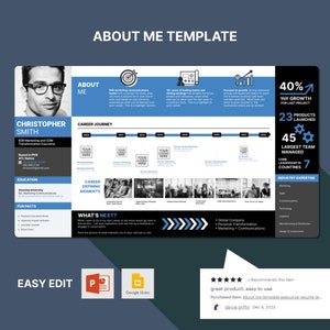 Personal Brand Career Journey Executive Profile About Me Speaker Bio Networking Introduction One Pager Resume Template Job Interview Talent