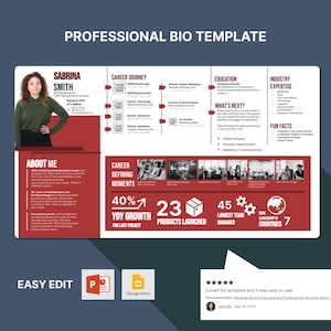 About me template executive resume template personal brand professional bio career coach speaker networking job search one pager