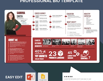 About me template executive resume template personal brand professional bio career coach speaker networking job search one pager
