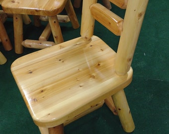 Rustic White Cedar Log Dining Chair - Handcrafted Log Furniture for Cabin and Farmhouse Decor, get all 6 for this price.