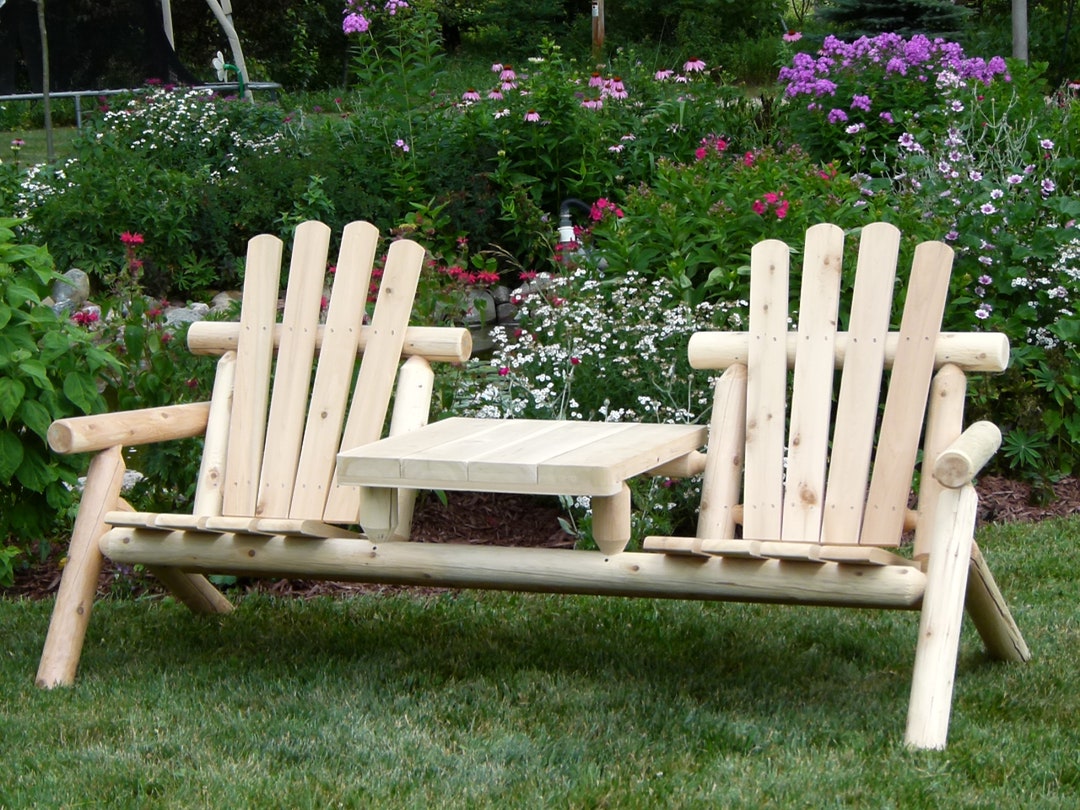 Wood Garden Bench, Classic Bench, Wooden Outdoor Furniture, Rustic ...
