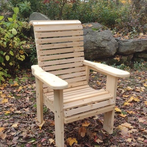 Outdoor furniture, custom patio furniture, High Rollback Cedar Outdoor Chair