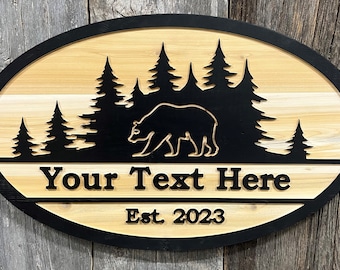 Bear Mountain Sign,Add Your Own Text