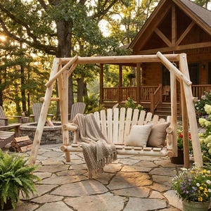 Handmade Wooden Outdoor Swing: Garden Patio Furniture