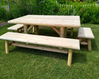 Custom-Made Rustic Picnic Table - Perfect for Outdoor Dining