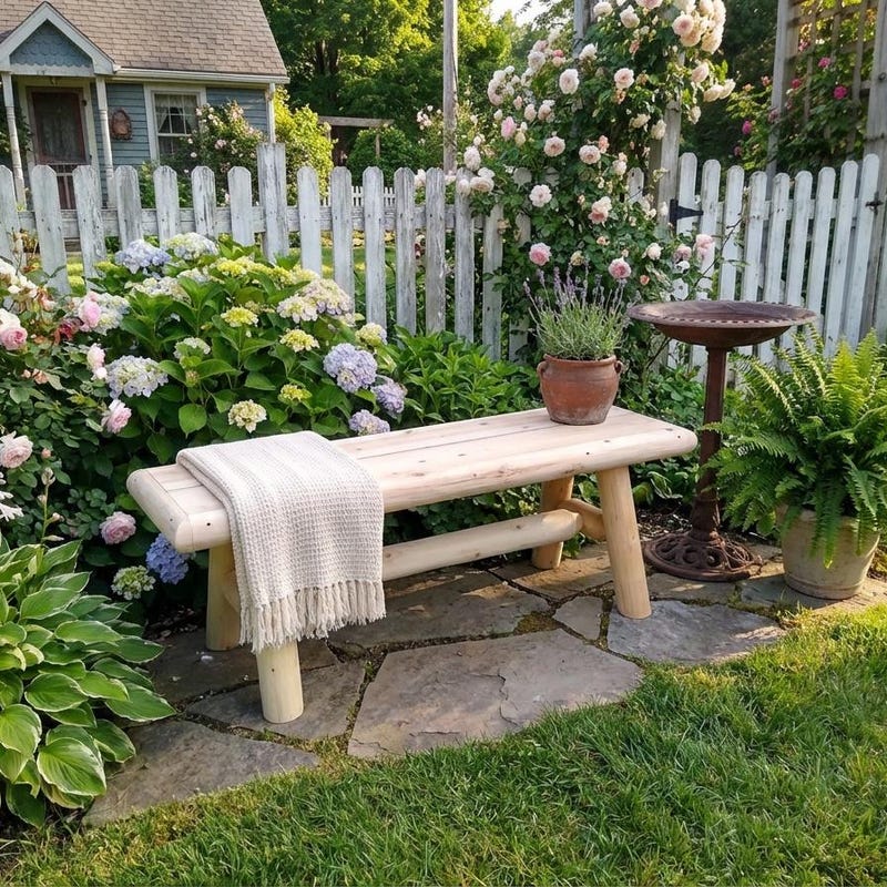 Rustic Outdoor Log Bench - Etsy