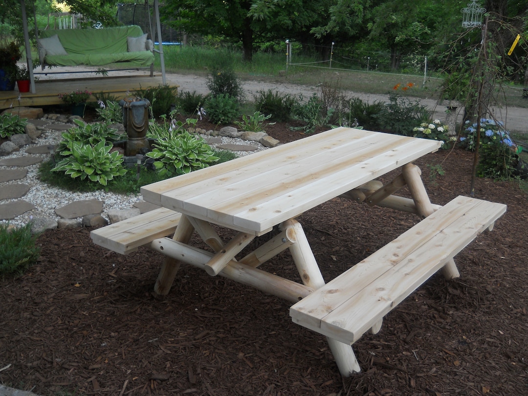Picnic Table Solid Wood Table - Etsy