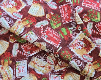 Christmas Quilting Fabric: Seasons Bright Believe Red Cotton by the Yard